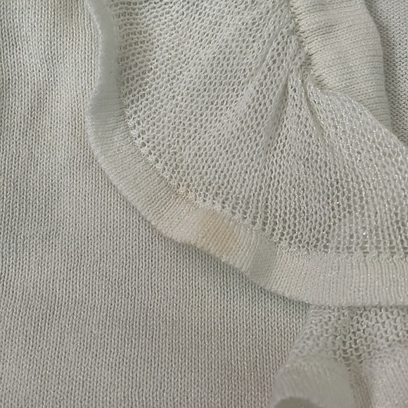 Women's Coldwater Creek Ruffled Button Up Cardigan Sweater Medium - Picture 4 of 16